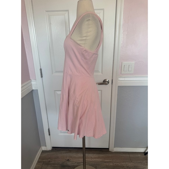 Hollister Pink Fit and Flare Dress Sweetheart Neckline Crisscross Straps SZM - Picture 3 of 11